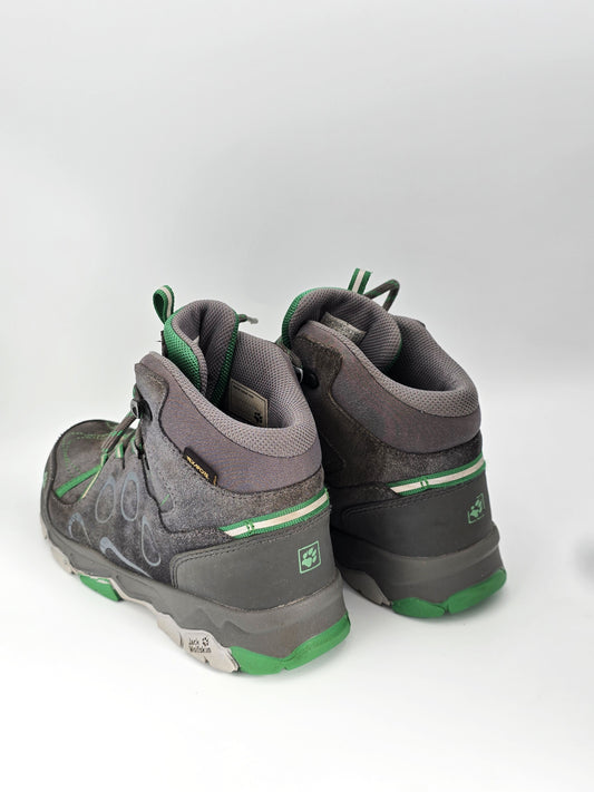 Jack Wolfskin Wanderschuhe Grau Grün Damen – Outdoor Trekking Mid (Gr. 36)