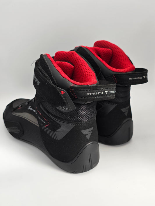 SHIMA Motorrad Schuhe Herren Schwarz – Riding Boots mit Drehverschluss (Gr.47)