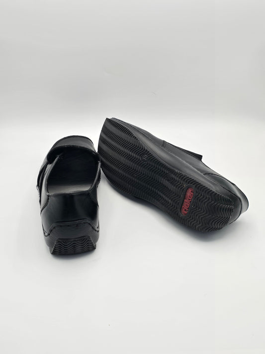 Rieker Damen Slipper Schwarz (Gr.38)