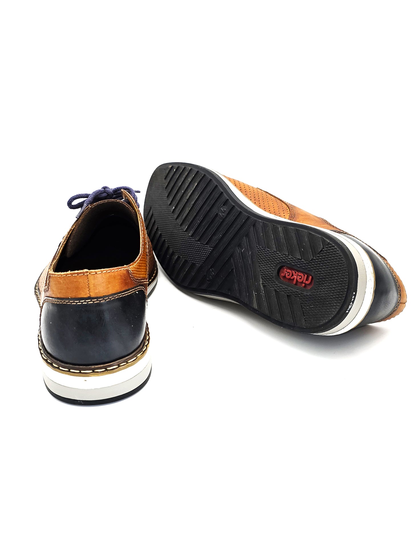 RIEKER Herren Halbschuhe Cognac Leder (Größe 44)