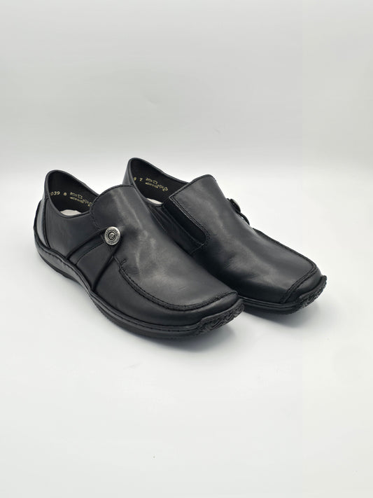 Rieker Damen Slipper Schwarz (Gr.38)