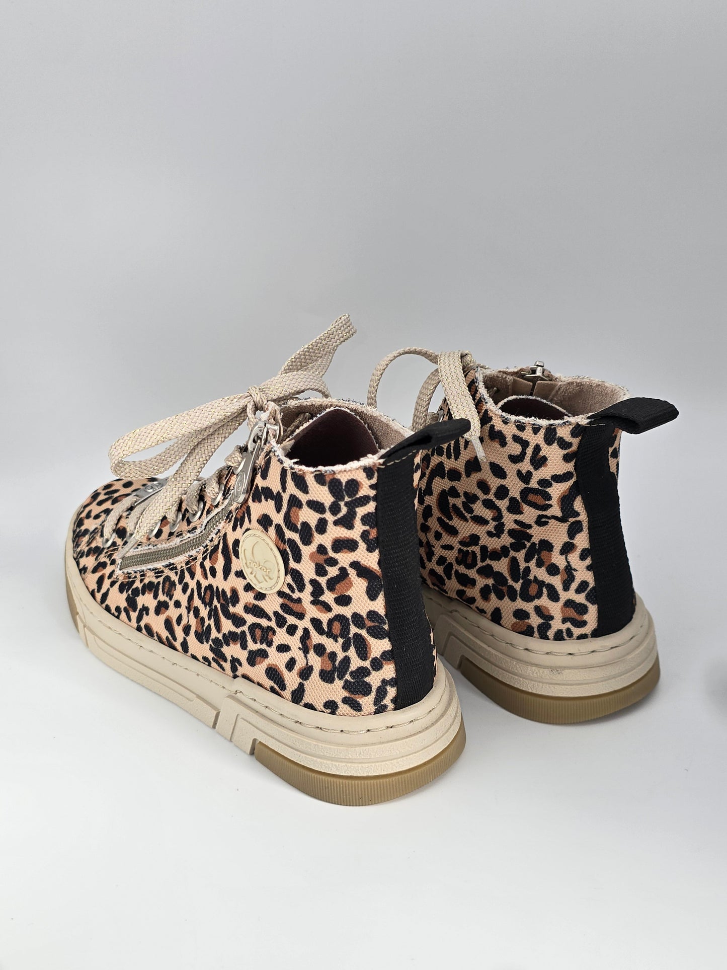 RIEKER Damen Sneaker High Leo – Schnürschuhe mit Reißverschluss (Gr.38)