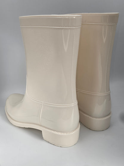 THE DROP Damen Gummistiefel Beige – Regenstiefel Mid Boots (Gr.40)