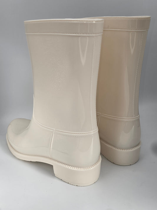 THE DROP Damen Gummistiefel Beige – Regenstiefel Mid Boots (Gr.40)