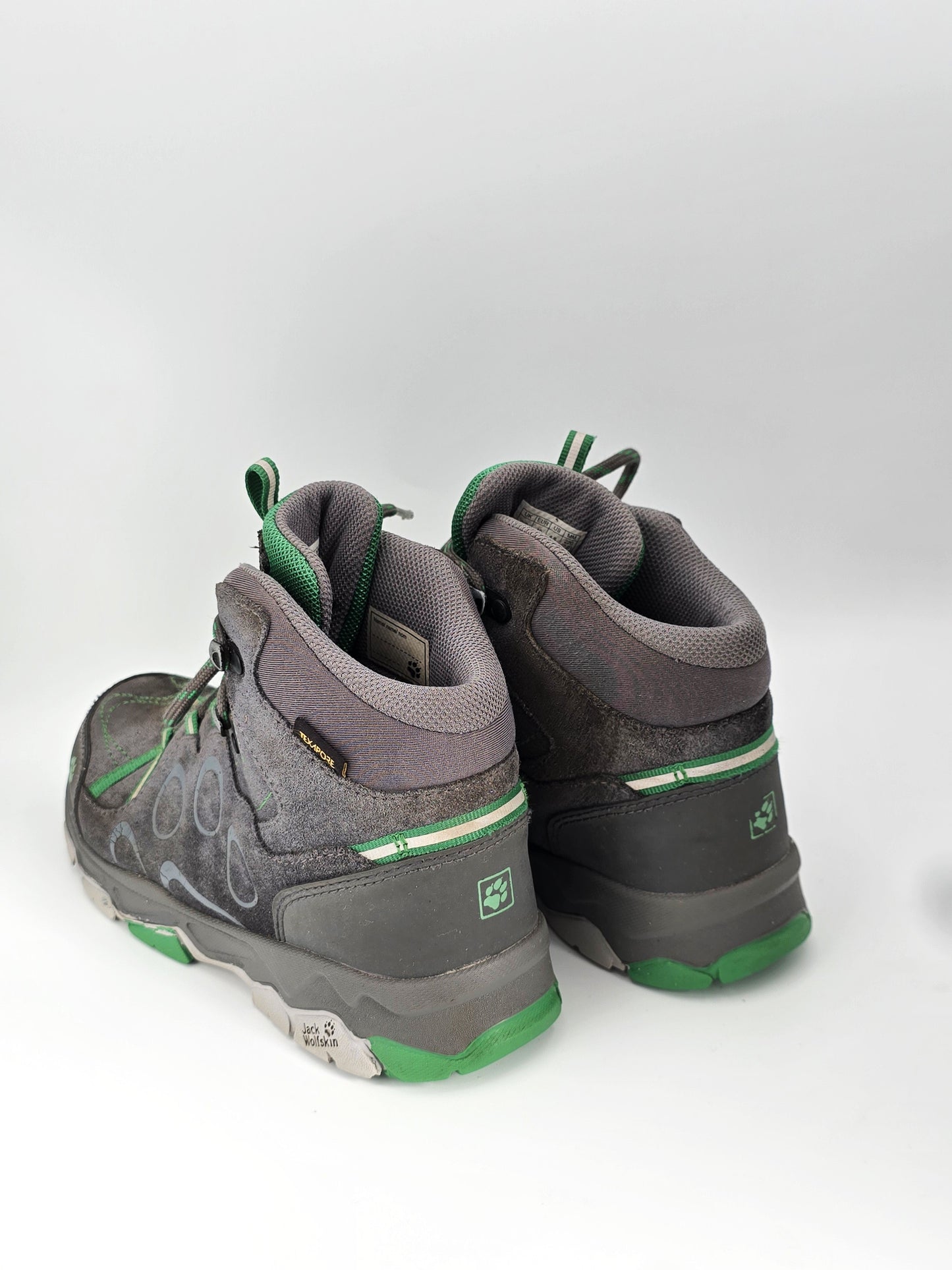 Jack Wolfskin Wanderschuhe Grau Grün Damen – Outdoor Trekking Mid (Gr. 36)
