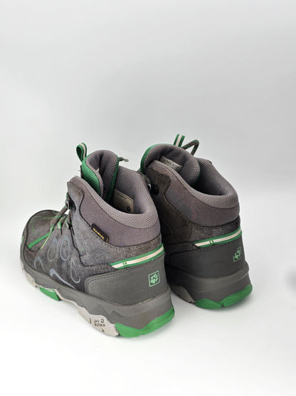 Jack Wolfskin Wanderschuhe Grau Grün Damen – Outdoor Trekking Mid (Gr. 36)