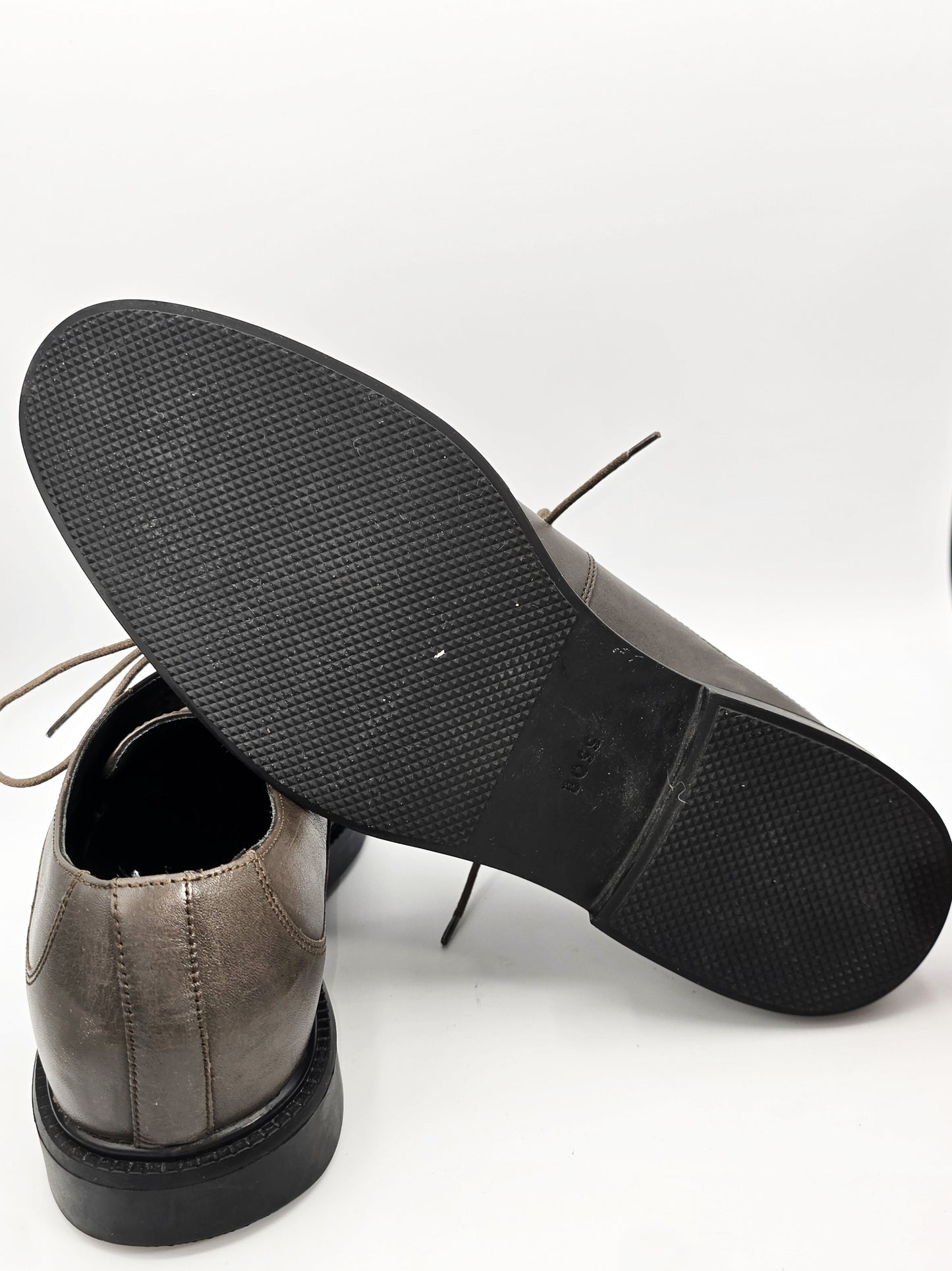BOSS Herren Lederschuhe Braun Oliv – Elegante Business Schnürschuhe (Gr. 45)