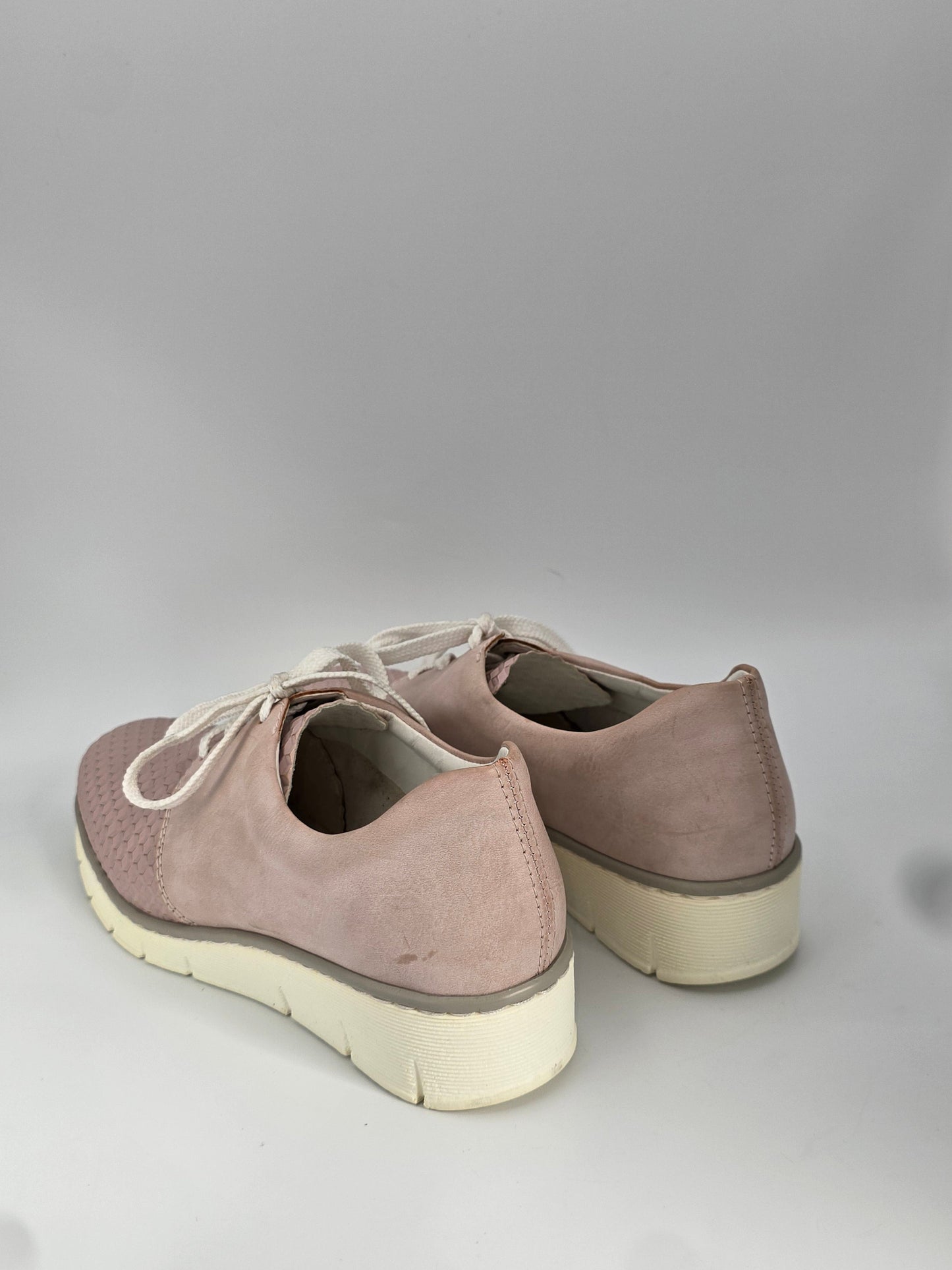 RIEKER Damen Halbschuhe Rosa – Bequeme Schnürschuhe mit Struktur (Gr.40)