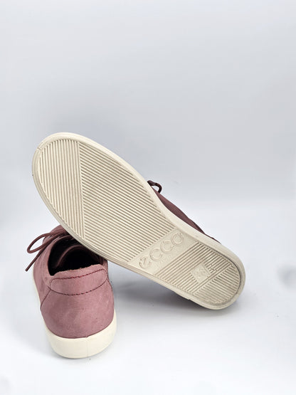 Ecco Damen Sneaker Rosa Leder – Komfort Halbschuhe (Gr. 38)