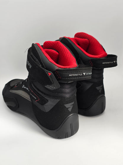 SHIMA Motorrad Schuhe Herren Schwarz – Riding Boots mit Drehverschluss (Gr.47)