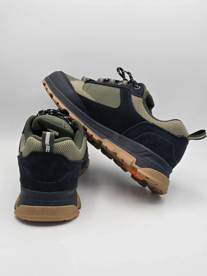 Outdoor Sneaker in Olivgrün und Dunkelblau mit rutschfester Gummisohle und Mesh-Einsätzen