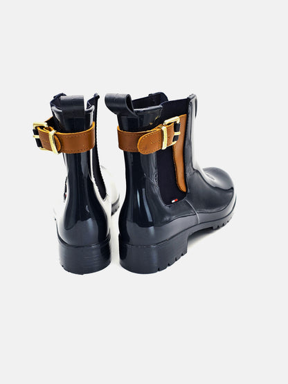 TOMMY HILFIGER Damen Chelsea Regenstiefeletten Dunkelblau (Größe 39)