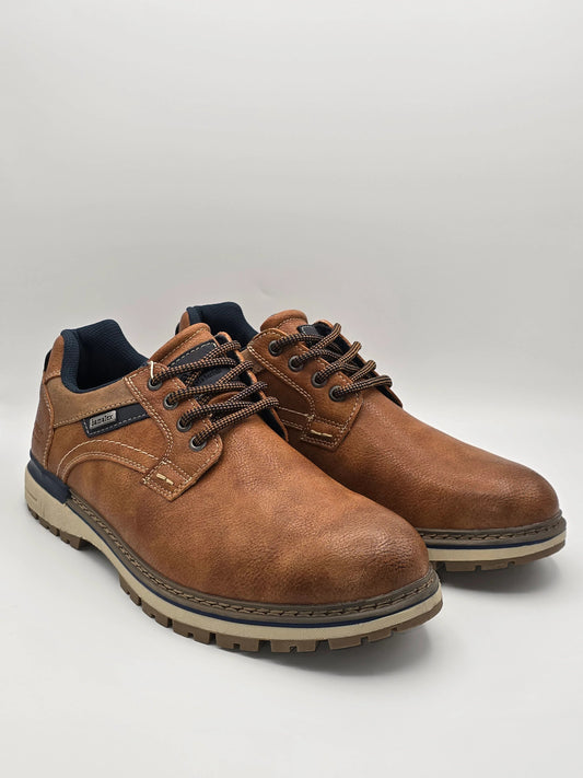 Braune Herren-Schnürschuhe mit robuster Sohle, Baratex-Label, Outdoor-Look, Mode Schuhe