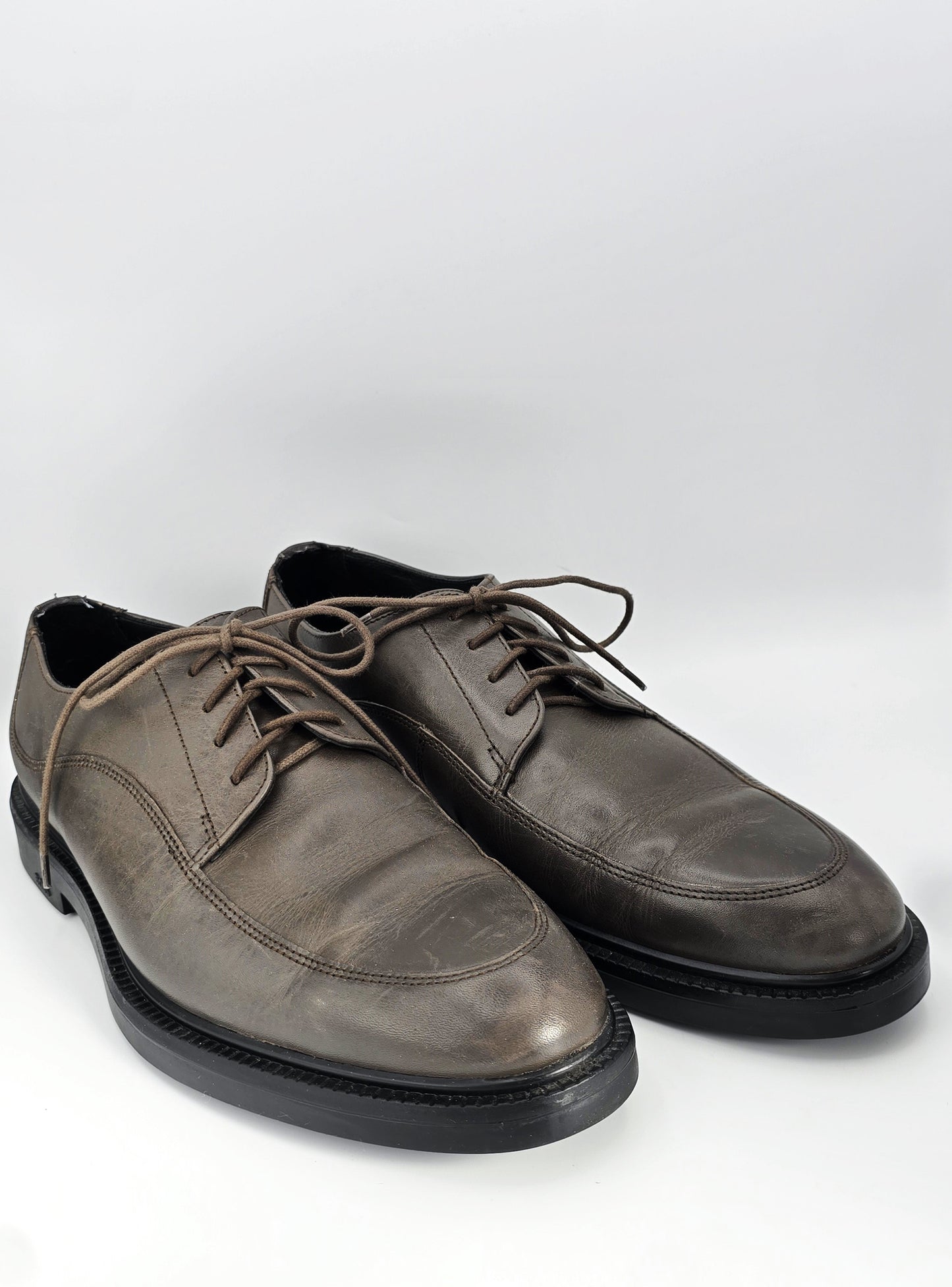 BOSS Herren Lederschuhe Braun Oliv – Elegante Business Schnürschuhe (Gr. 45)