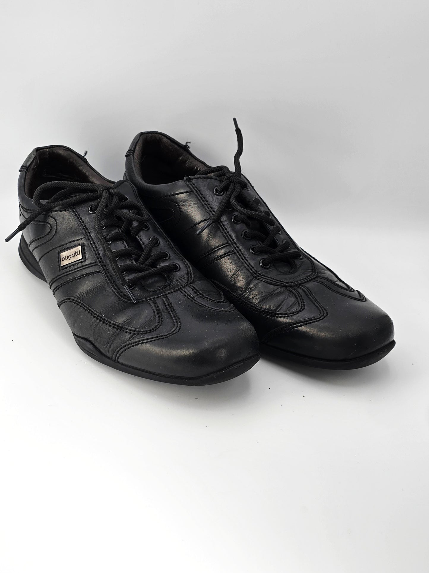 Bugatti Herren Sneaker Schwarz Leder – Komfort Halbschuhe (Gr. 43)