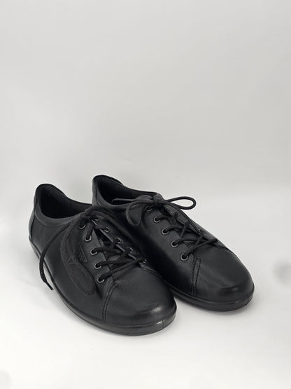 Ecco Damen Sneaker Schwarz – Leder Halbschuhe Komfort (Gr. 41)