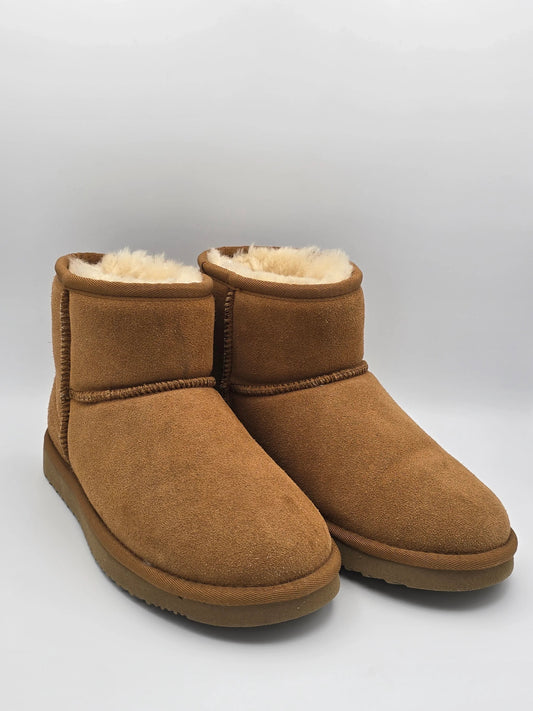 Braune Winterstiefel aus Wildleder mit Kunstfellfutter, modische warme Damen Schuhe