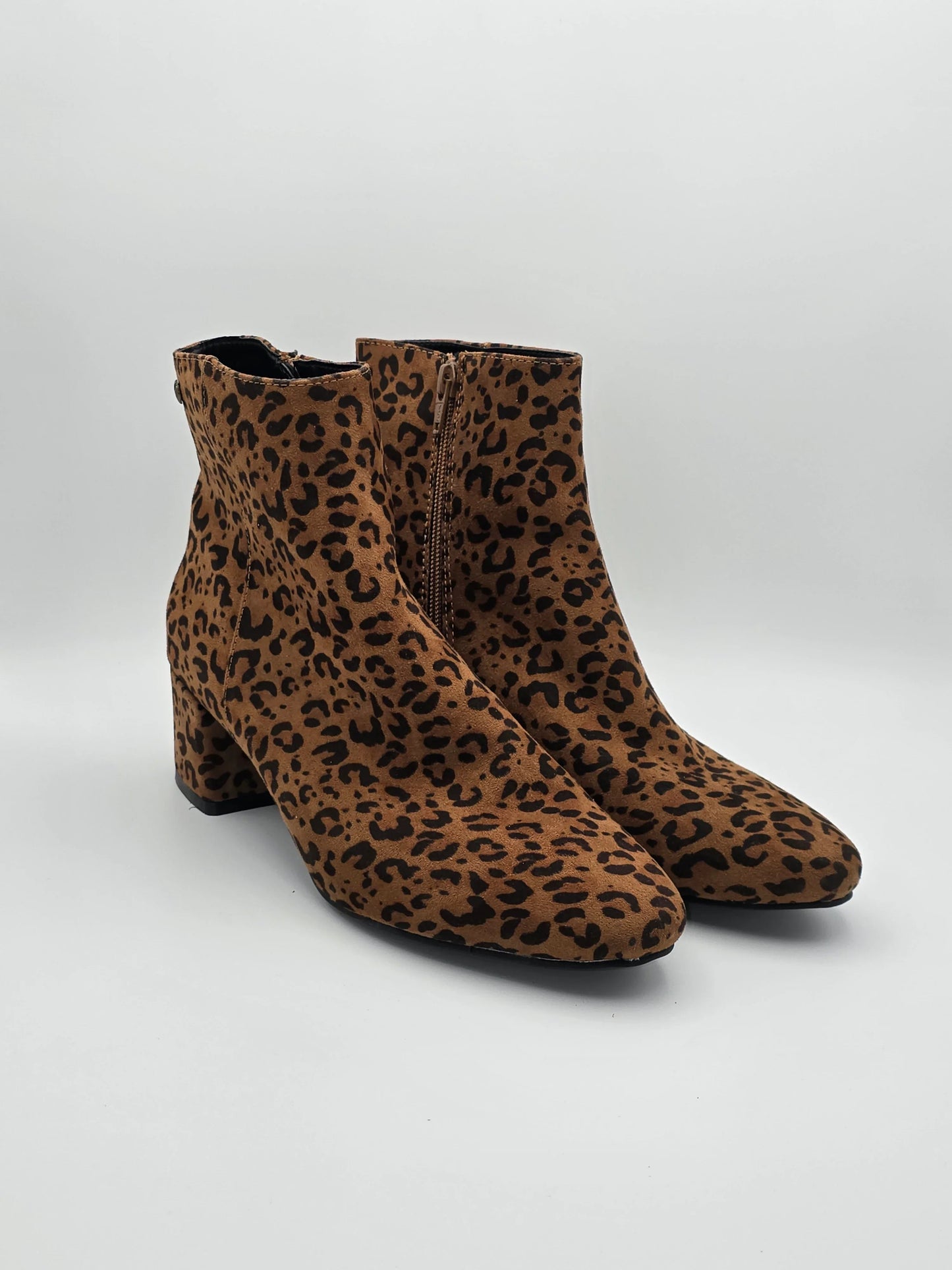 Damen Ankle Boots mit Leopardenmuster und Blockabsatz, modische Schuhe