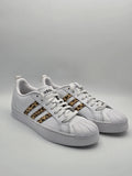 Weiße Sneaker mit Leopardenmuster Streifen, nachhaltige Mode, Damen Schuhe Gr. 40