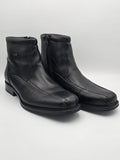 Schwarze Herren Lederstiefeletten mit Reißverschluss, elegante nachhaltige Schuhe