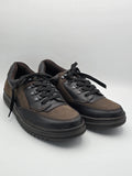 Braune und schwarze Sneaker aus Leder mit Schnürung, modisch, nachhaltige Schuhe