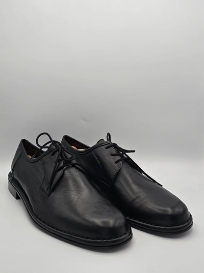 Schwarze Herren Lederschuhe mit Schnürsenkeln, klassische Business Schuhe