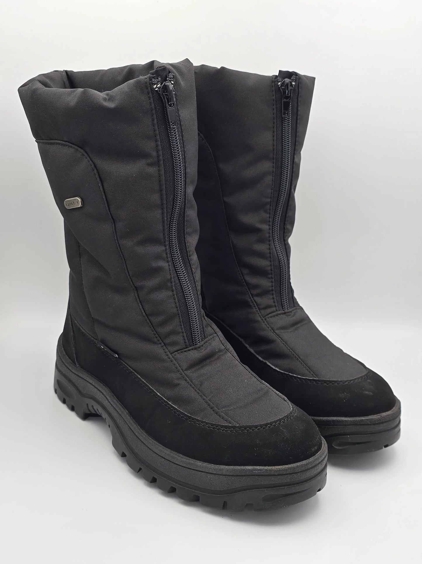 Schwarze Winterstiefel mit Reißverschluss, dicke Sohle, wasserdichte Damen Schuhe