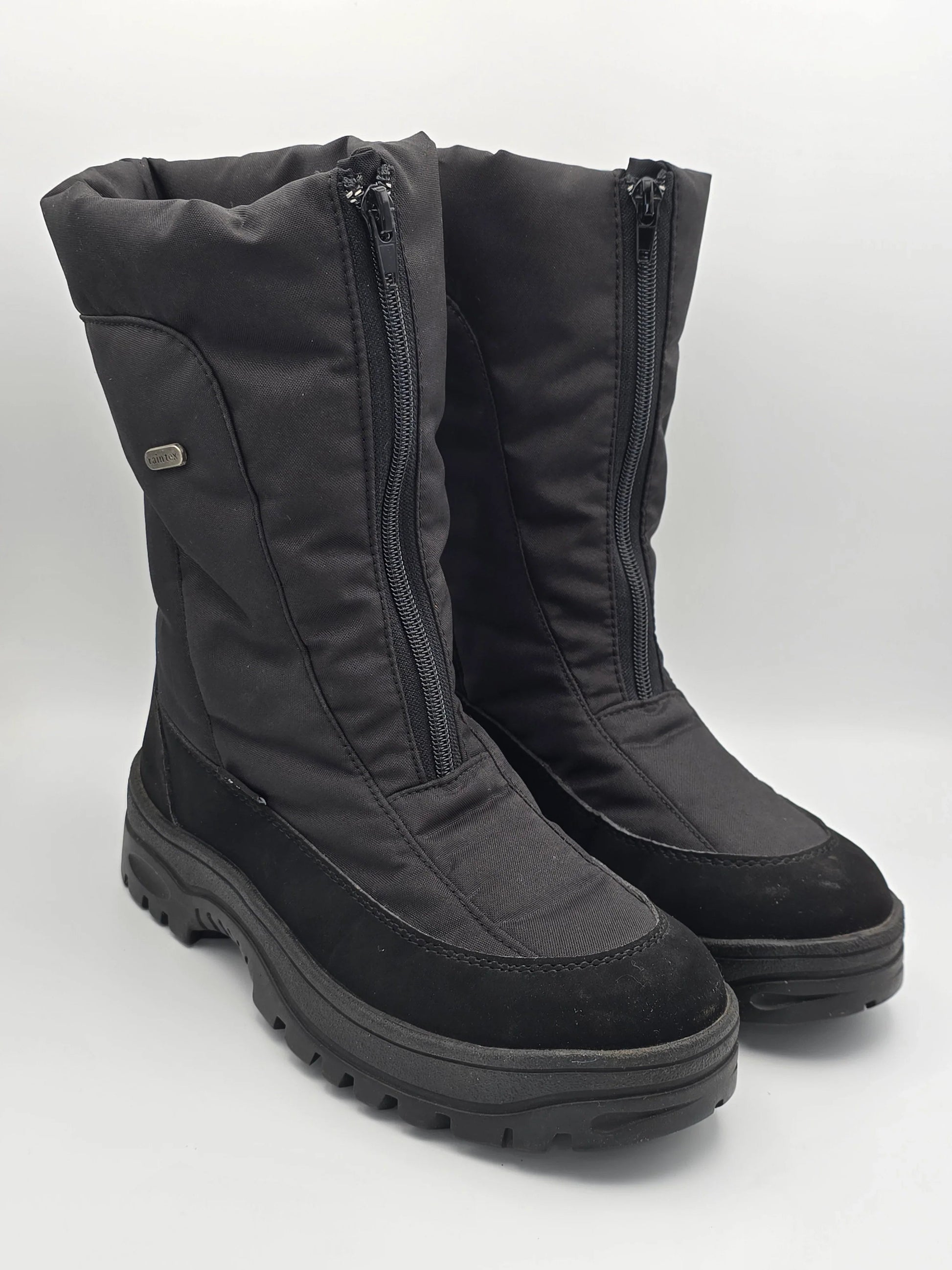 Schwarze Winterstiefel mit Reißverschluss, dicke Sohle, wasserdichte Damen Schuhe