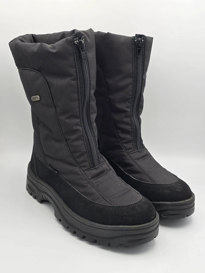 Schwarze Winterstiefel mit Reißverschluss, dicke Sohle, wasserdichte Damen Schuhe