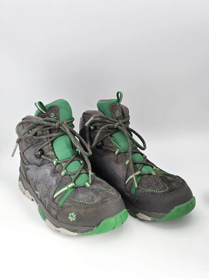 Jack Wolfskin Wanderschuhe Grau Grün Damen – Outdoor Trekking Mid (Gr. 36)