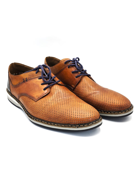 RIEKER Herren Halbschuhe Cognac Leder (Größe 44)