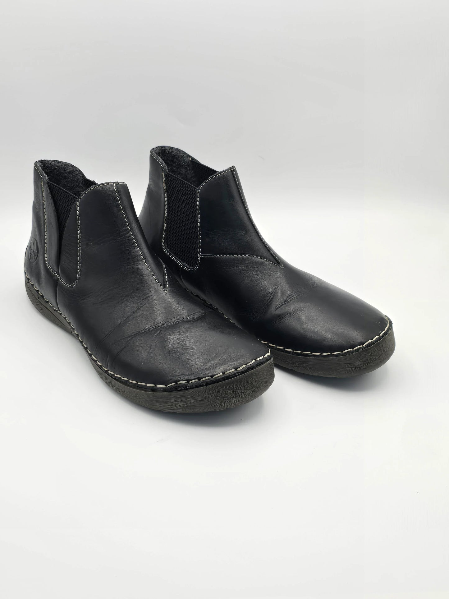 Schwarze Secondhand Chelsea Boots aus Leder für Damen, nachhaltige Mode, Größe 40