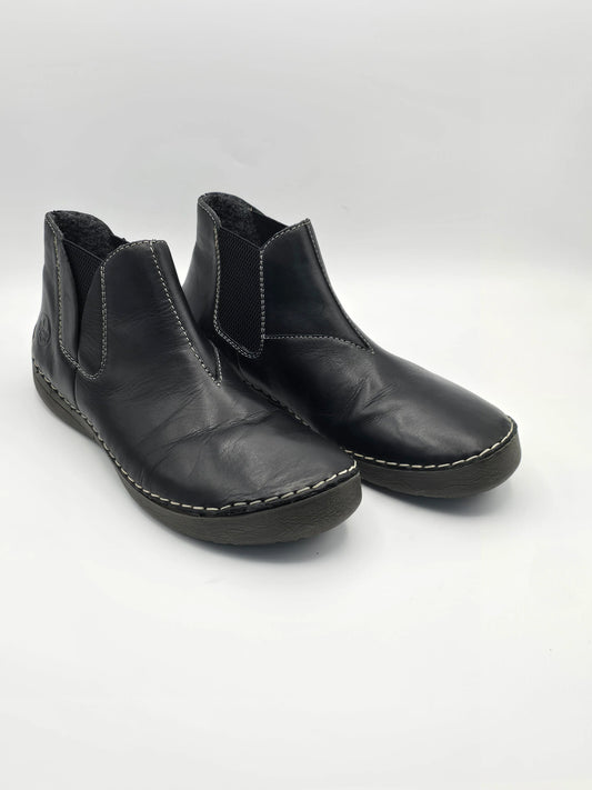Schwarze Secondhand Chelsea Boots aus Leder für Damen, nachhaltige Mode, Größe 40