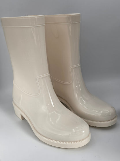 THE DROP Damen Gummistiefel Beige – Regenstiefel Mid Boots (Gr.40)