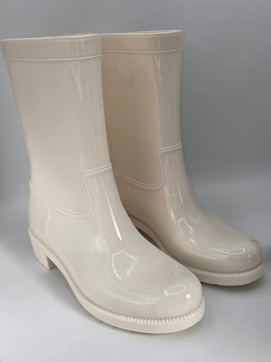 THE DROP Damen Gummistiefel Beige – Regenstiefel Mid Boots (Gr.40)