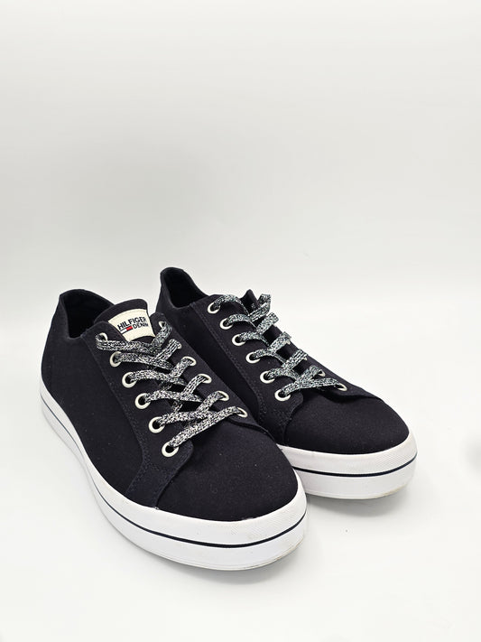 Tommy Hilfiger Sneaker Dunkelblau – Damen Canvas Schuhe (Gr. 40)
